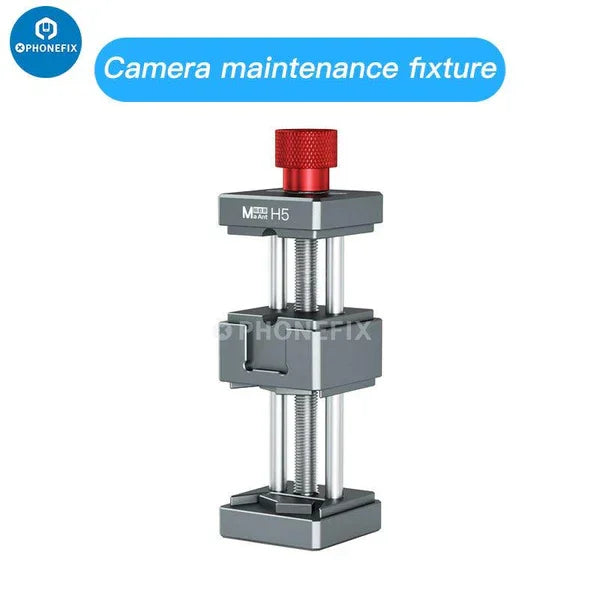 PhoneFix universal motherboard test fixture with 2-in-1 camera and CPU chip holder for phone repair and testing.