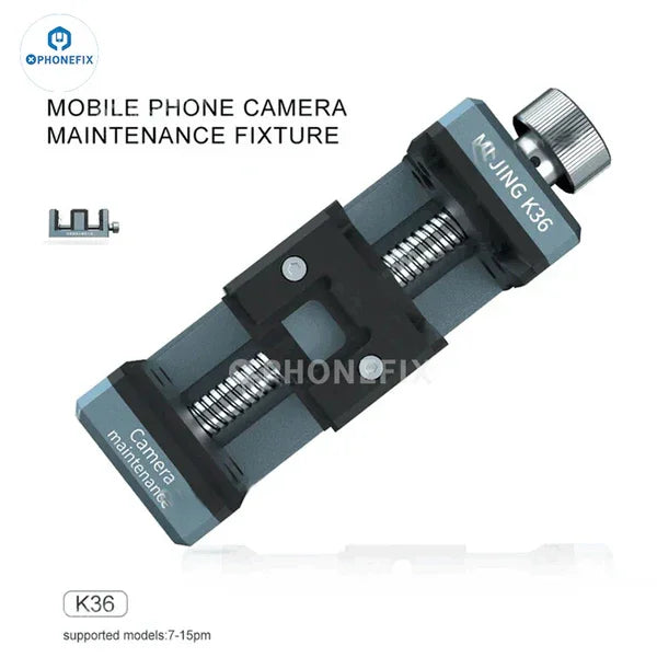 PHONEFIX universal phone camera fixture and CPU chip holder for motherboard testing, compatible with various phone models.