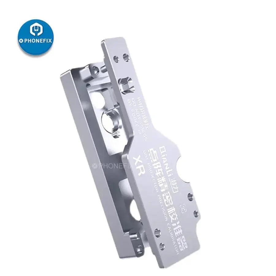 PhoneFix QianLi Dot Projector Precision Calibrator for iPhone X to 12 Pro Max motherboard test fixture with detailed components.
