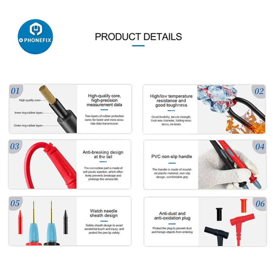 PHONEFIX Sunshine SS-024A multimeter pen with universal cable measuring probes, compact electronic testing tool for electrical measurements.