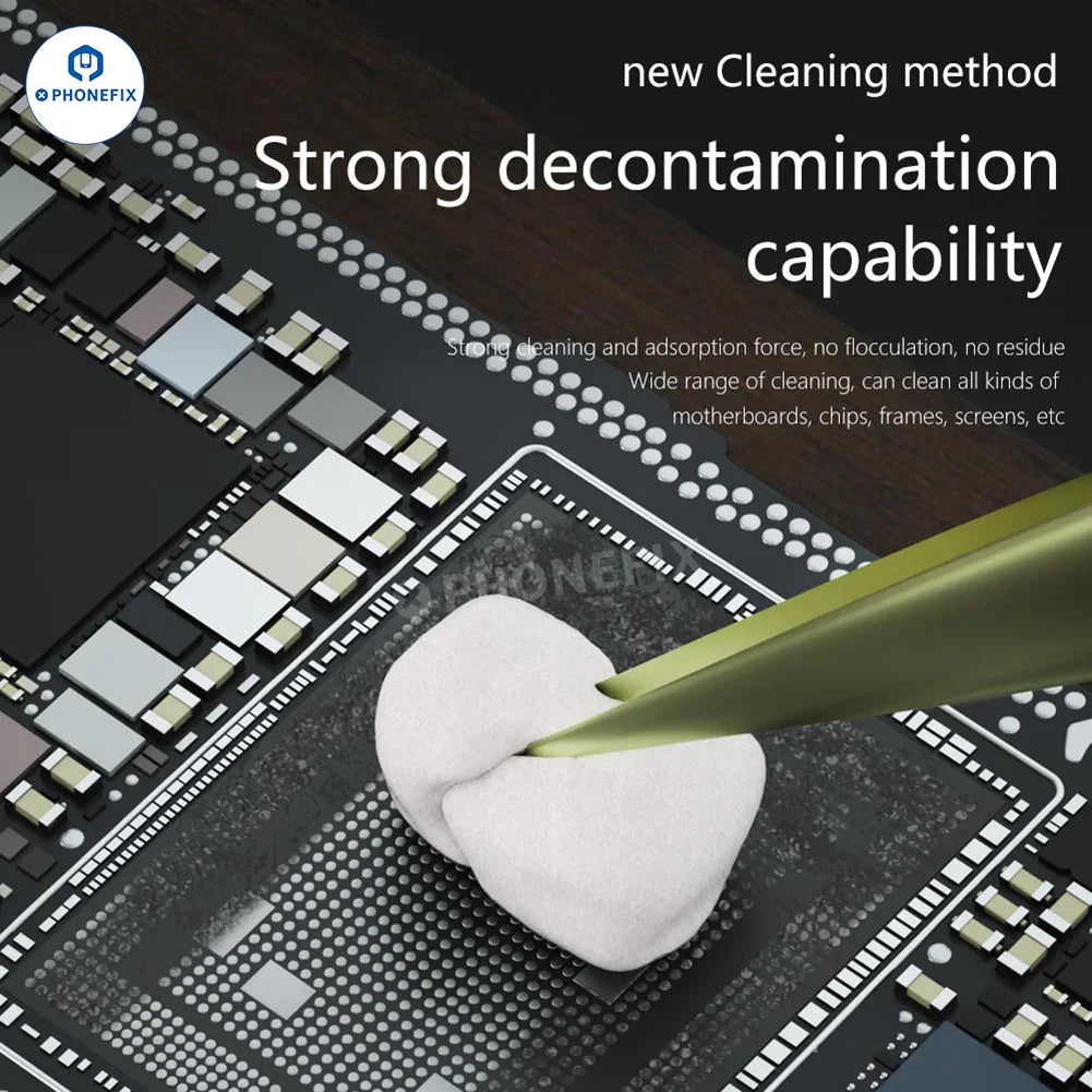 MIJING HM-11 Nano Cleaning Sponge from PHONEFIX for phone PCB cleaning, showing a small, gray cleaning sponge tool on a white background.