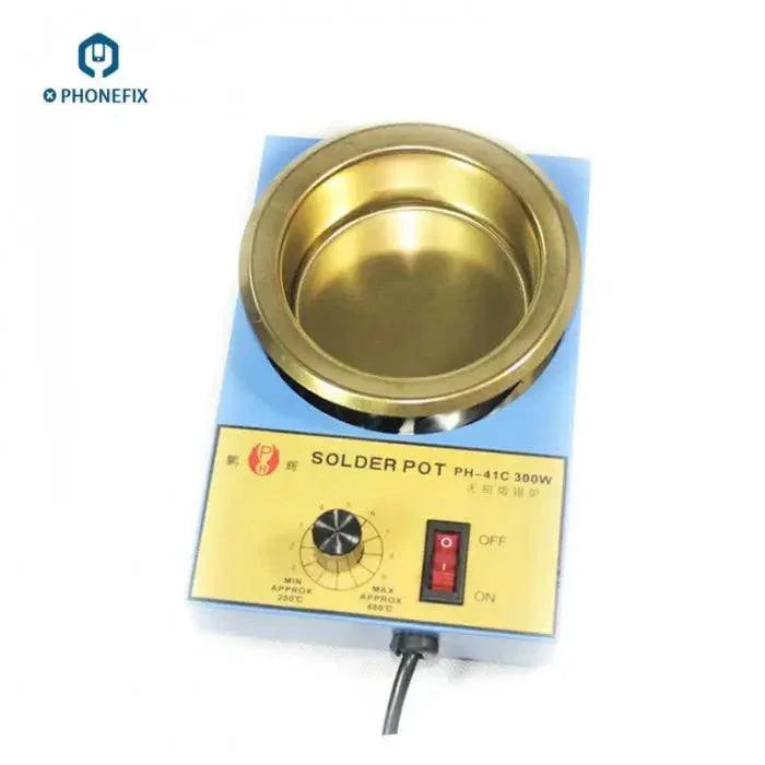 PhoneFix solder melting pot and soldering assistant with adjustable temperature for precise soldering tasks.