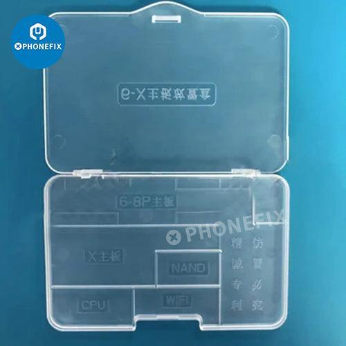 PHONEFIX multi-function container for phone motherboard IC screws and assist tools, compact storage box for electronic components.