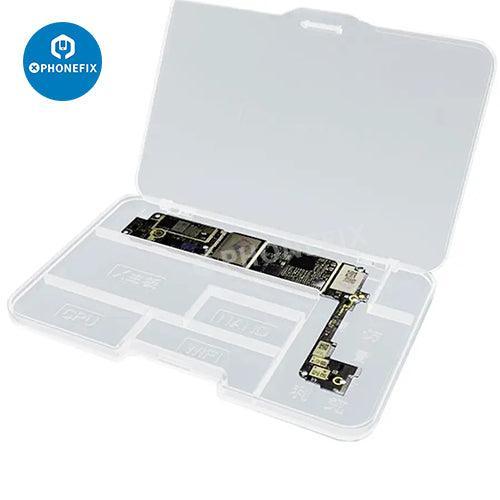 PHONEFIX multi-function container for phone motherboard IC screws and assist tools, compact storage box for electronic components.