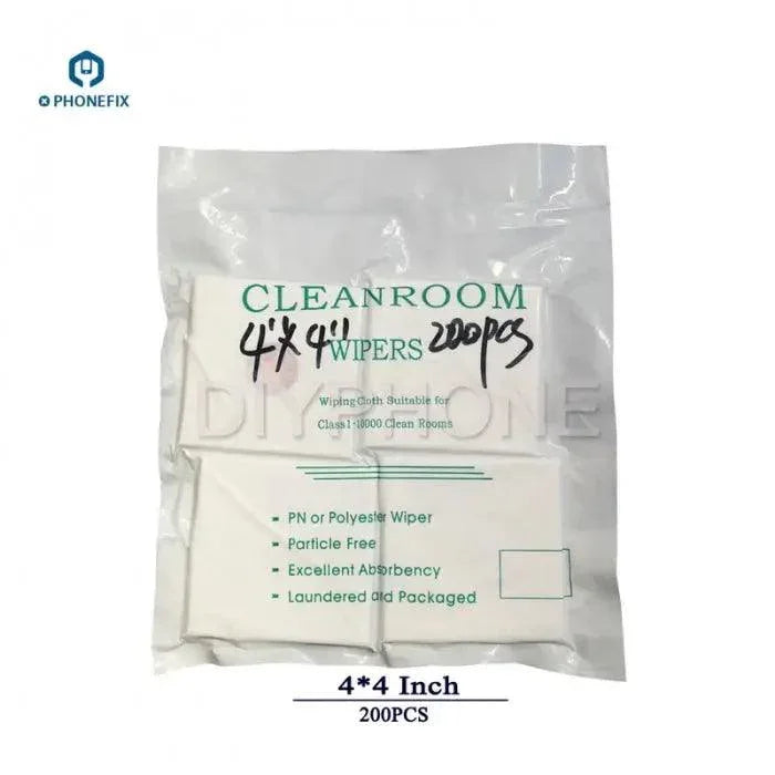 PHONEFIX 4x4 inch non-dust cleaning cloths, soft dust removal cloths for delicate cleaning, pack of 50, assist tools.