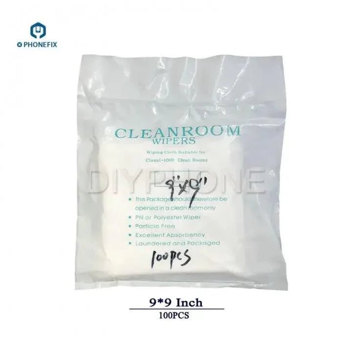 Set of 50 PHONEFIX 4x4 inch non-dust cleaning cloths, soft dust removal cloths for delicate cleaning tasks and electronics.