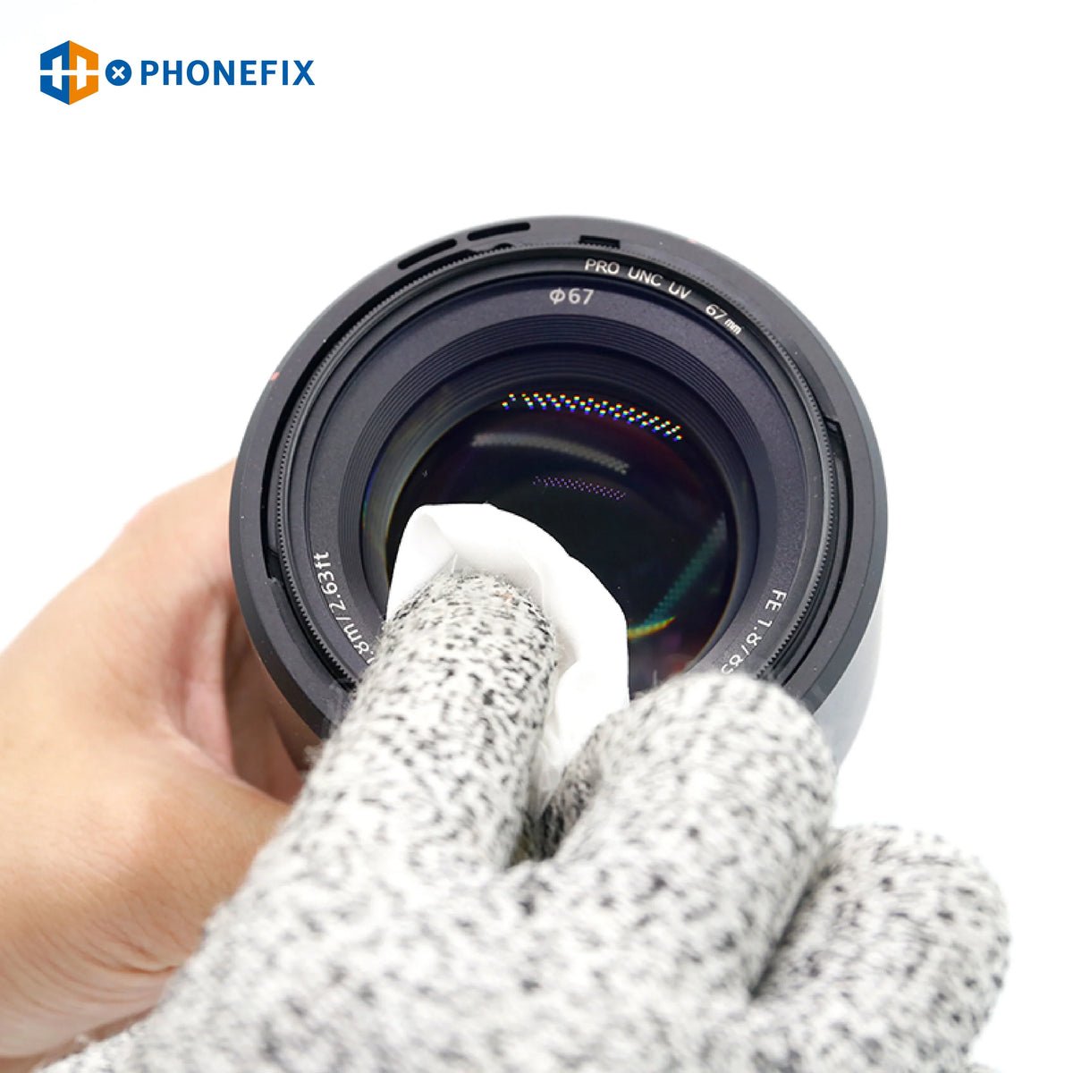 PhoneFIX 4x4 inch non-dust cleaning cloth set, soft dust removal cloth for cleaning electronics and delicate surfaces.