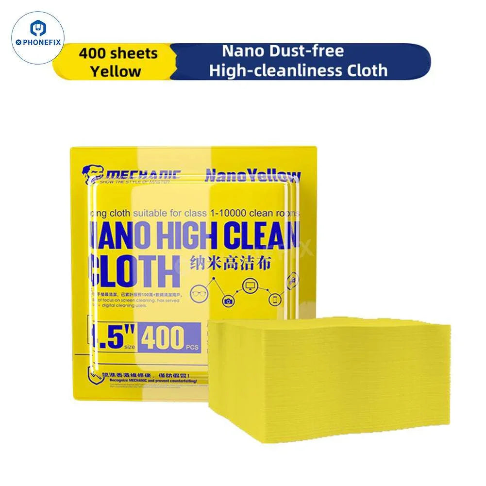 PhoneFix Nano Cleaning Cloth for LCD, glass, and camera lens dust removal, compact and soft microfiber cleaning tool.