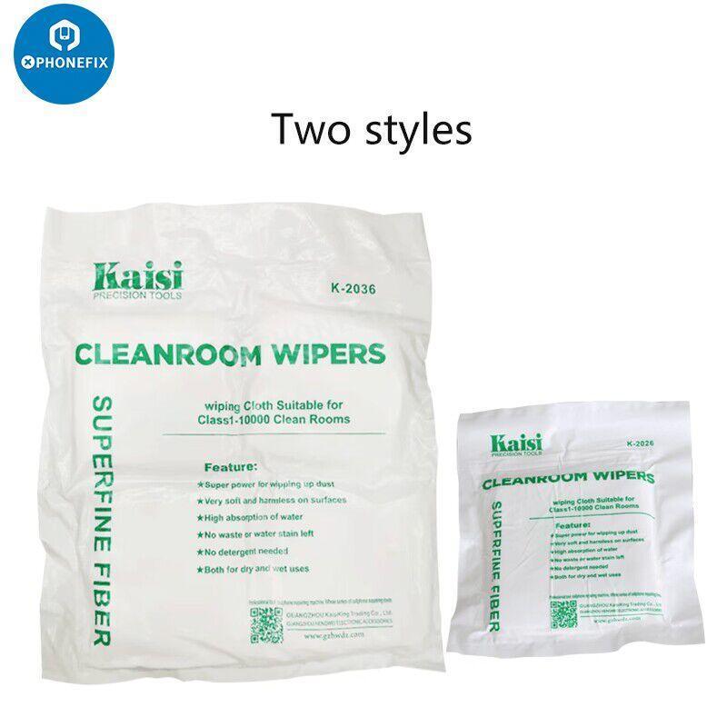 Set of 50 non-dust cleaning cloths for phone screens by PHONEFIX, ideal for gentle cleaning and screen maintenance.