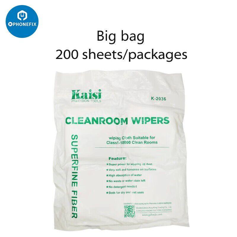Set of 50 non-dust cleaning cloths for phone screens by PHONEFIX, ideal for cleaning and maintaining electronic device screens.