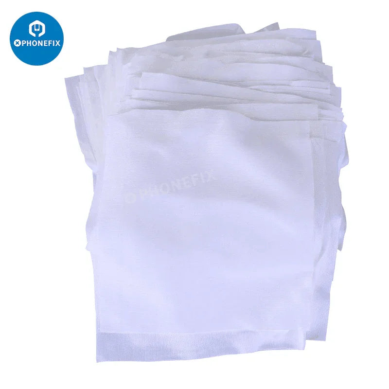 Set of 50 non-dust cleaning cloths for phone screens, compatible with phone cleaning tools by PHONEFIX, ideal for screen maintenance.