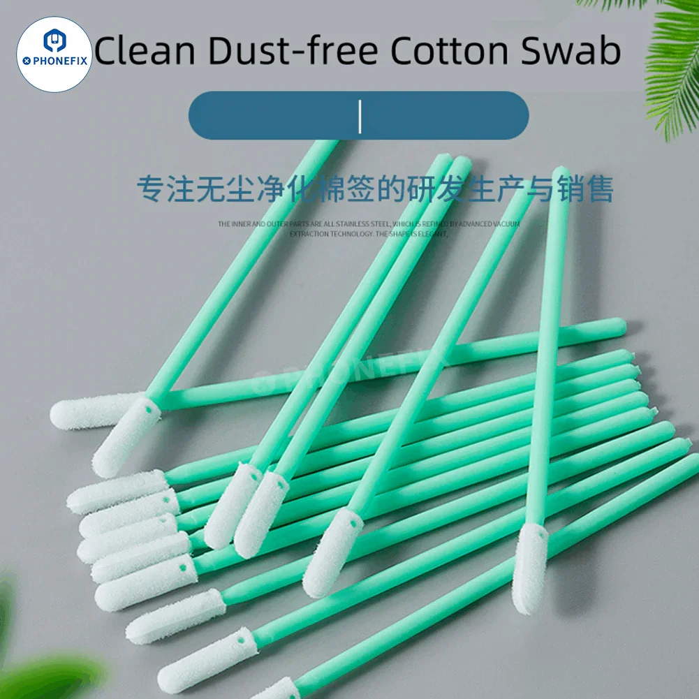 PHONEFIX phone tail plug cleaning stick with dust-free sponge cotton swab for effective dust removal and cleaning.