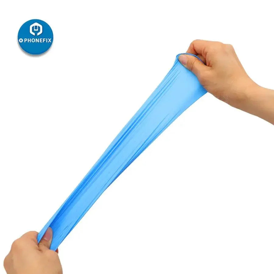 Pair of black disposable latex rubber gloves by PHONEFIX, anti-static PVC cleaning gloves for protective use.
