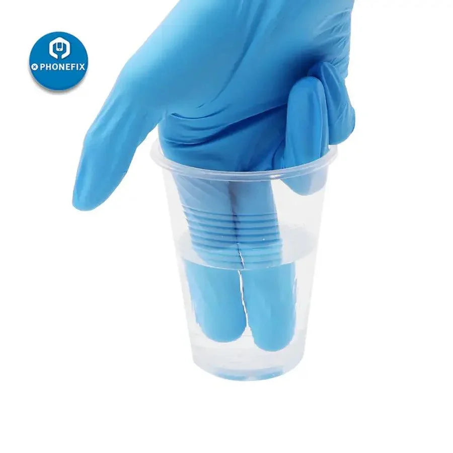 Black disposable latex rubber gloves from PHONEFIX, anti-static PVC cleaning gloves for general assist tools, two-pack.