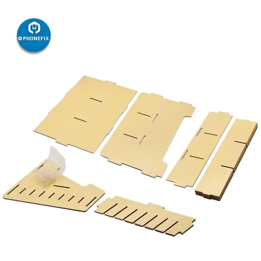 Wooden organizer with 24 grid compartments for desktop and classroom phone storage, by PHONEFIX, multifunctional stationery supply.