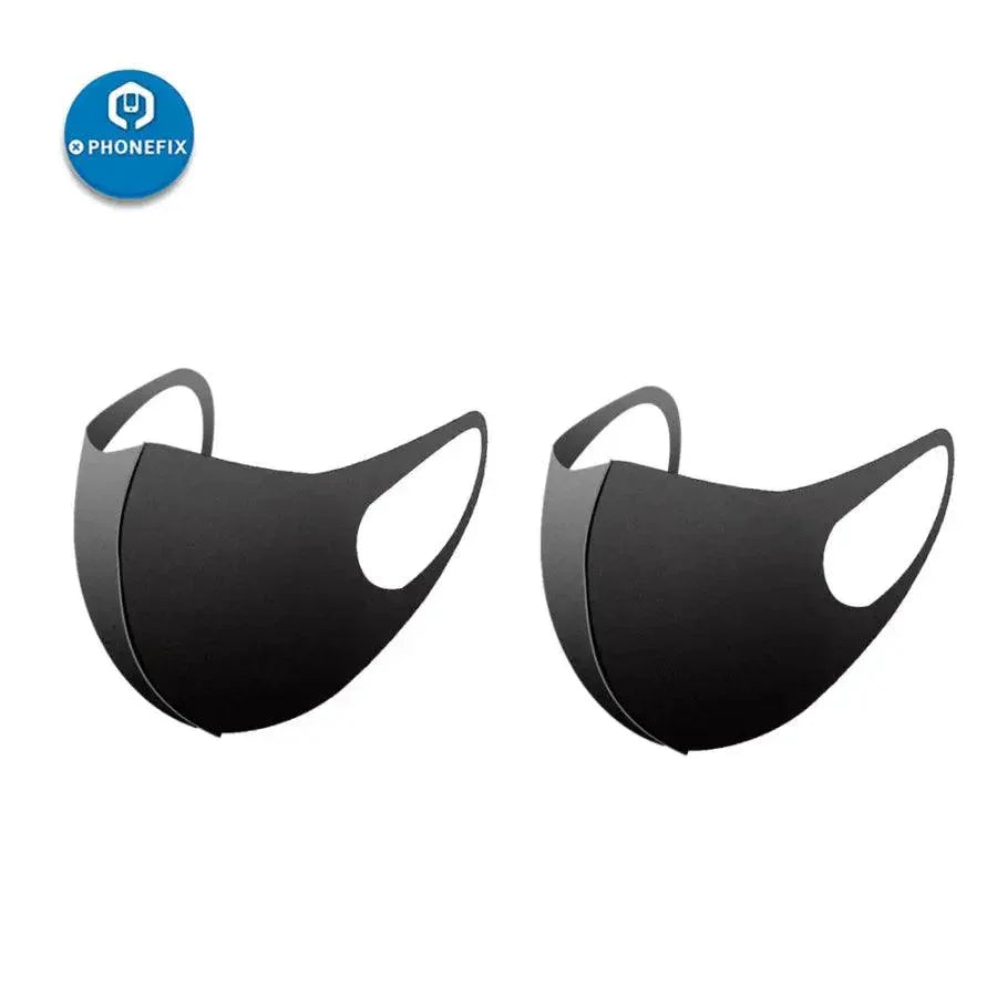 Black 3D fashion reusable anti-dust mask for adults by PHONEFIX, designed for men and women, providing dust protection and comfort.