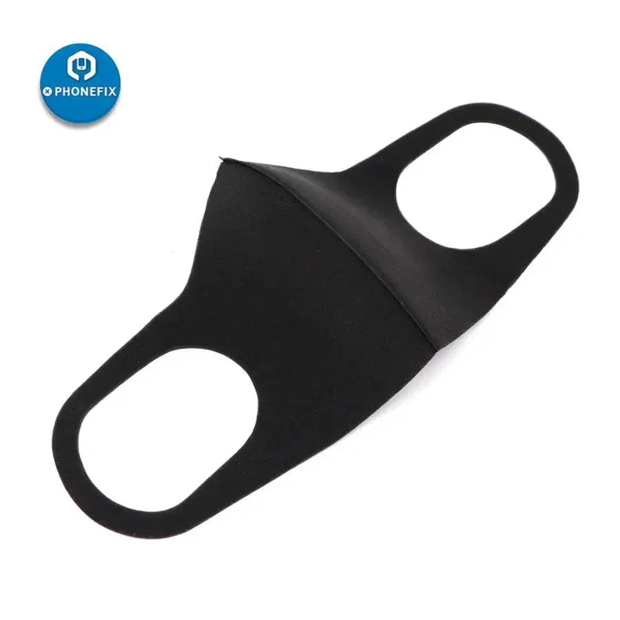 Black 3D fashion reusable anti-dust mask for adults by PHONEFIX, designed for men and women, offers protection and comfort.