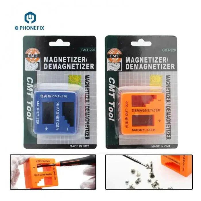 PhoneFix magnetizer and demagnetizer for screwdriver tips, magnetic pick-up tool for electronic repair assistance.