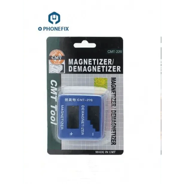 PhoneFix magnetizer and demagnetizer for screwdriver tips, a magnetic pick-up tool for assisting with small metal parts.