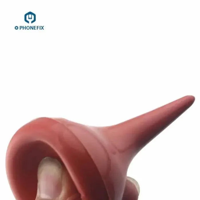 Red soft rubber dust blower and air cleaner with blowing ball for dust removal, from PHONEFIX assist tool collection.