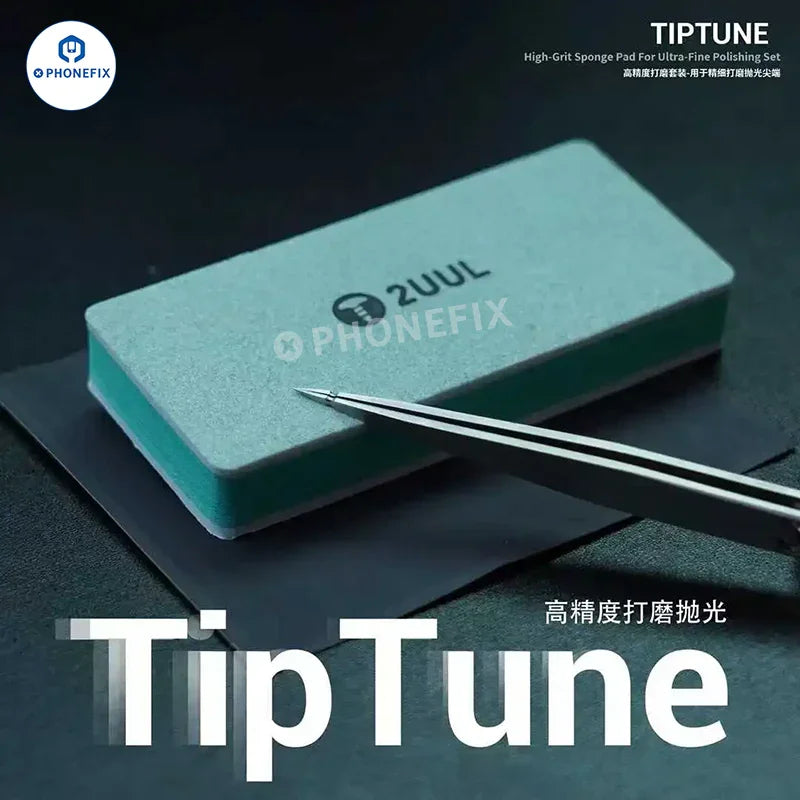 Juego de pinzas, almohadillas de lijado y pulido PHONEFIX 2UUL FM02 TipTune, herramientas auxiliares versátiles para trabajos de precisión.
