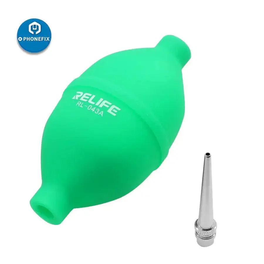 PhoneFix RELIFE 2-in-1 air blower ball and cleaning pen for phone repair, dust removal, and cleaning assist tools.