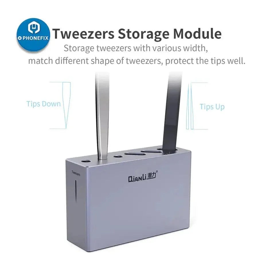 QianLi ToolPlus iCube aluminum alloy storage box for assist tools, designed by PHONEFIX, with a compact, durable metal case for tools.