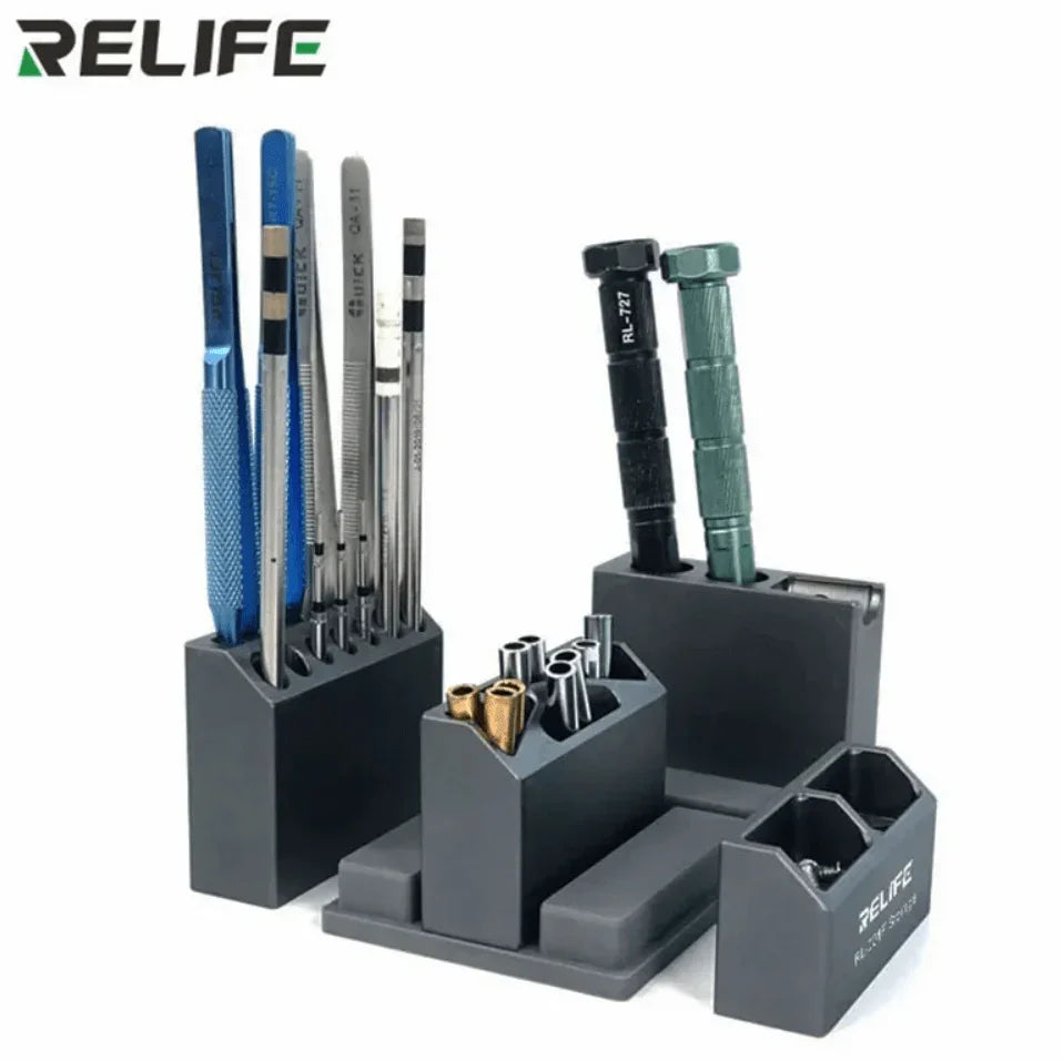 QianLi ToolPlus iCube aluminum alloy storage box for phone repair tools, RELIFE RL-001F, by PHONEFIX, compact and durable.