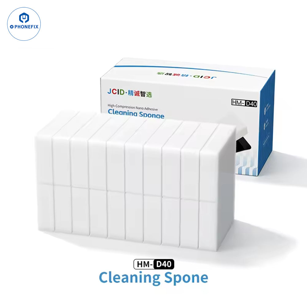 PHONEFIX JCID HM-5/40 cleaning sponge for phone PCB cleaning, compact soft sponge tool for electronic device maintenance.