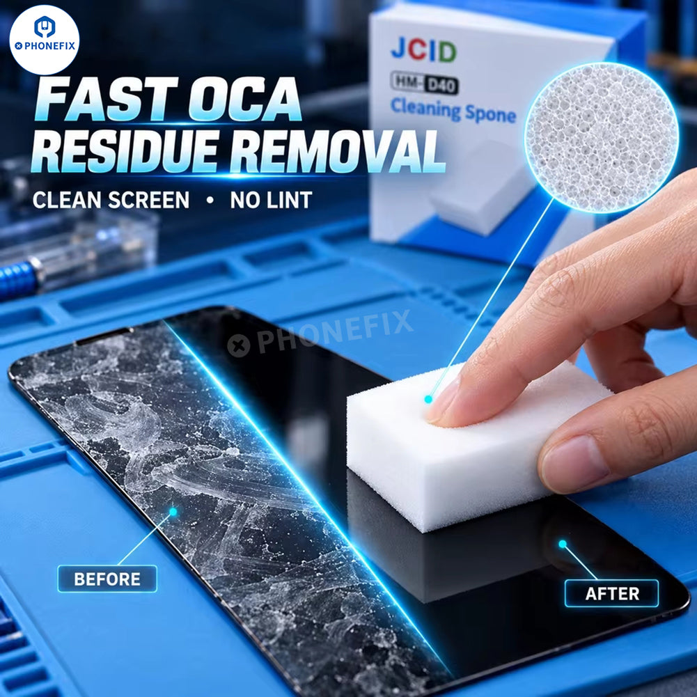 PHONEFIX JCID HM-5/40 cleaning sponge phone PCB cleaning tool on a white background, designed for electronic device maintenance