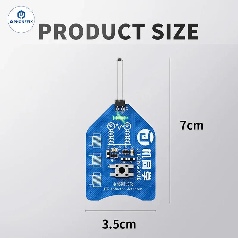 PHONEFIX JTX CT-1 Inductor Detector for phone motherboards, coil testing tool used for inductor identification and troubleshooting.