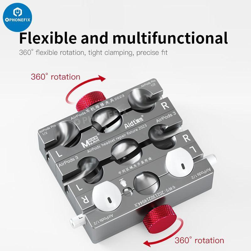 MaAnt P1 precision earphone clip for AirPods 1/2/3/Pro, assisting with shell opening, compatible with PhoneFix brand tools.