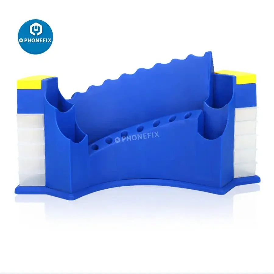 Plastic storage box for phone repair tools by PHONEFIX, multi-functional organizer for small repair accessories and tools.