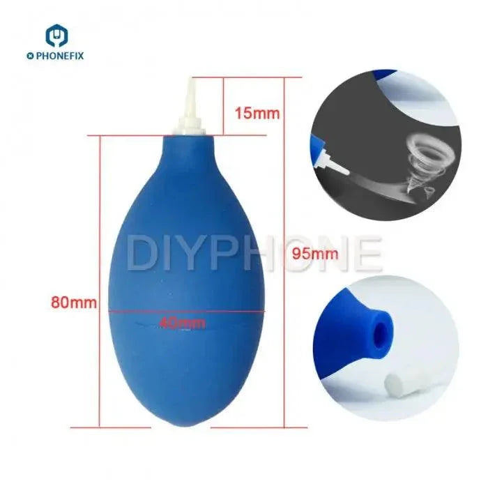Phonefix rubber dust blower ball for precision cleaning of electronics and camera equipment, air dust blower assist tool.