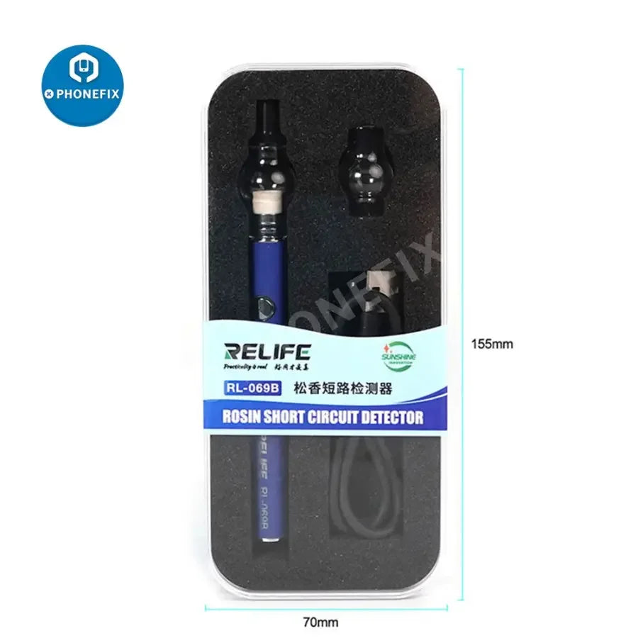 PHONEFIX RELIFE Rosin Atomizer flux pen used for iPhone repair and short circuit detection in electronics.
