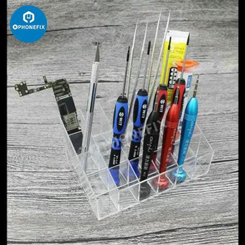 PhoneFix mobile repair parts and tools storage box for organizing workspace and keeping small repair items tidy.