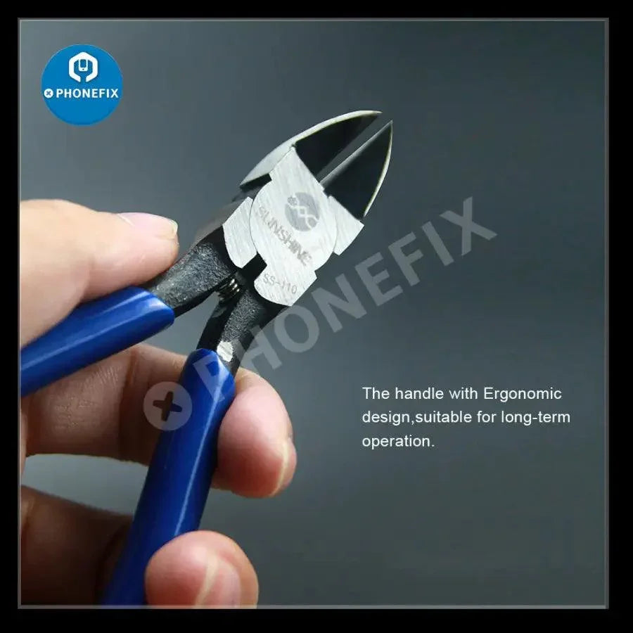 Sunshine SS110 multi-function mini diagonal plier wire stripper and cutter, PHONEFIX assist tool for electrical work and wire cutting.