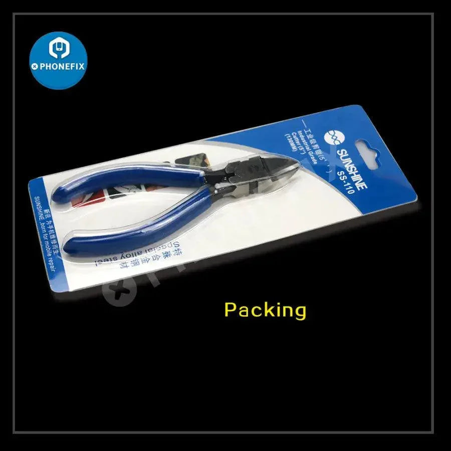 Sunshine SS110 multi-function mini diagonal plier with wire cutter and stripper, compact assist tool by PHONEFIX.
