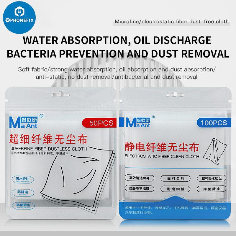 MaAnt fiber dust-free cloth screen glass cleaning wiper from PHONEFIX, ideal for dust removal and screen cleaning.
