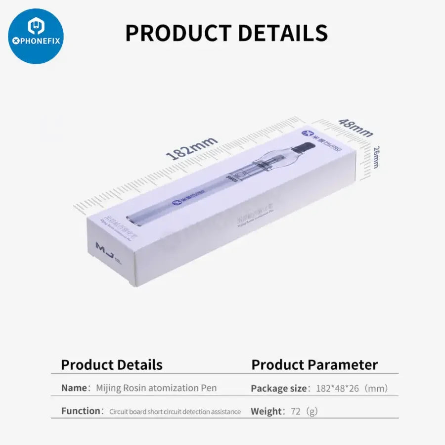 PHONEFIX Mijing Rosin Atomization Pen for phone PCB repair, short circuit detection, and circuit troubleshooting tool.