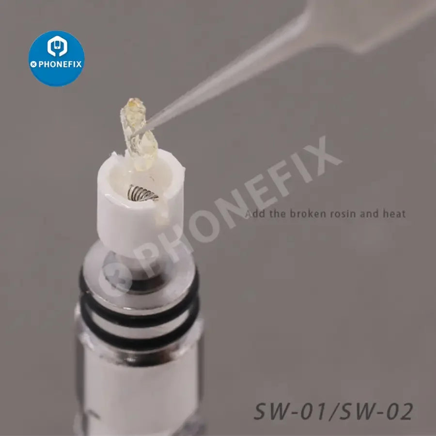 PHONEFIX Mijing Rosin Atomization Pen for phone PCB short circuit detection and repair, with USB power supply and assist tools.