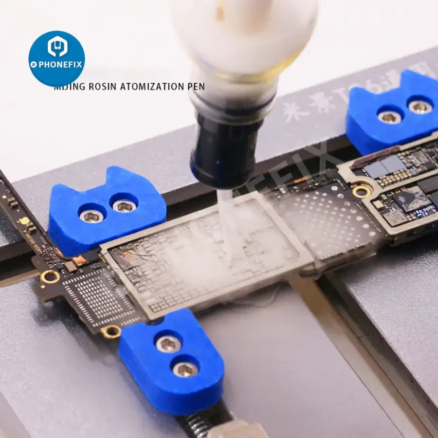 Mijing Rosin Atomization Pen for PCB short circuit detection and repair, black handheld tool by PHONEFIX for phone repair technicians