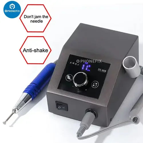 DS-868 PhoneFix PCB grinding tool with touch screen for motherboard repair, featuring precision grinding for electronic components.