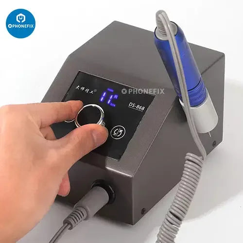 PHONEFIX DS-868 touchscreen PCB grinding tool for motherboard repair, featuring a compact design and precise grinding capabilities.