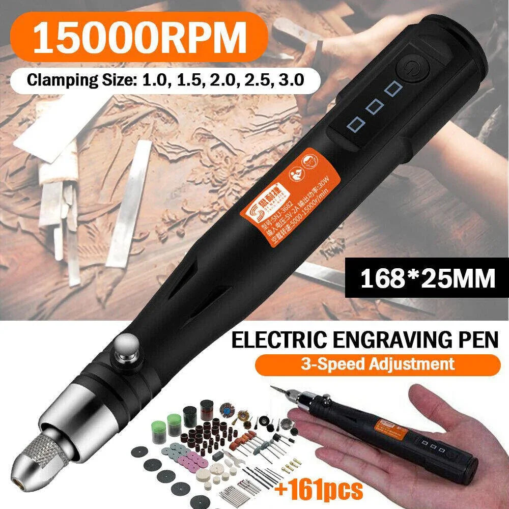 Lápiz de micrograbado eléctrico PHONEFIX, kit de herramientas rotativas pequeñas para el lijado de placas de circuito impreso y trabajos de grabado detallados.