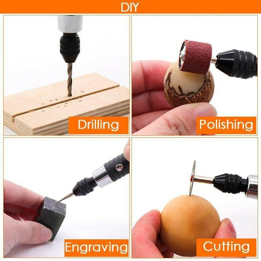 PHONEFIX DIY: pequeño bolígrafo eléctrico de micrograbado y kit de herramienta rotativa para el lijado de placas de circuito impreso, con puntas detalladas y diseño ergonómico.