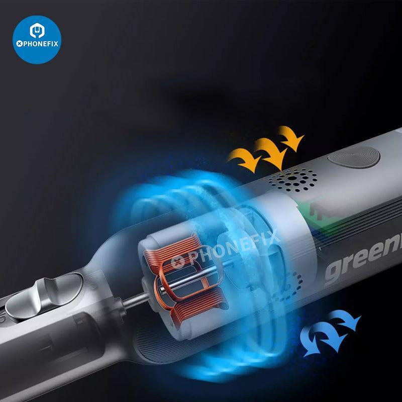 PhoneFix 52-in-1 mini cordless rotary toolkit grinder with USB punch engraving pen, compact PCB grinding and engraving tool.