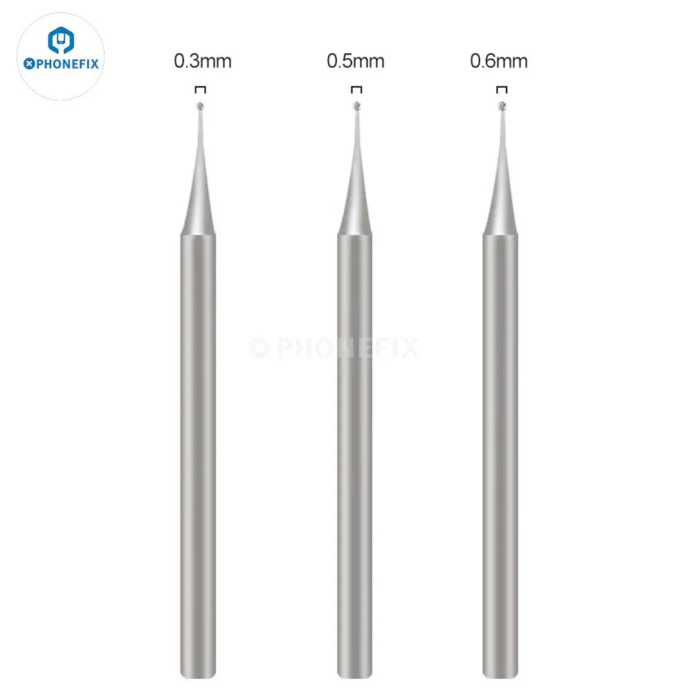 Polishing pen with tungsten steel grinding tip for PCB repairs, replacement universal grinding head by PHONEFIX.
