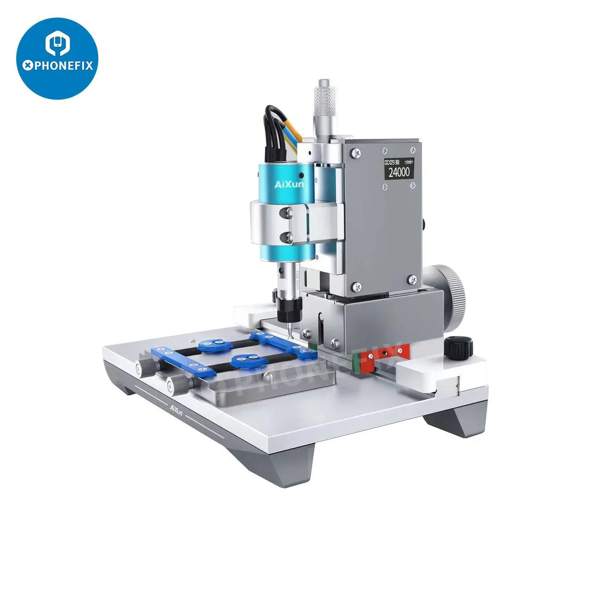 PhoneFix AIXUN Chip Grinding Machine for phone motherboard CPU IC removal, PCB grinding tool for precise phone repair.