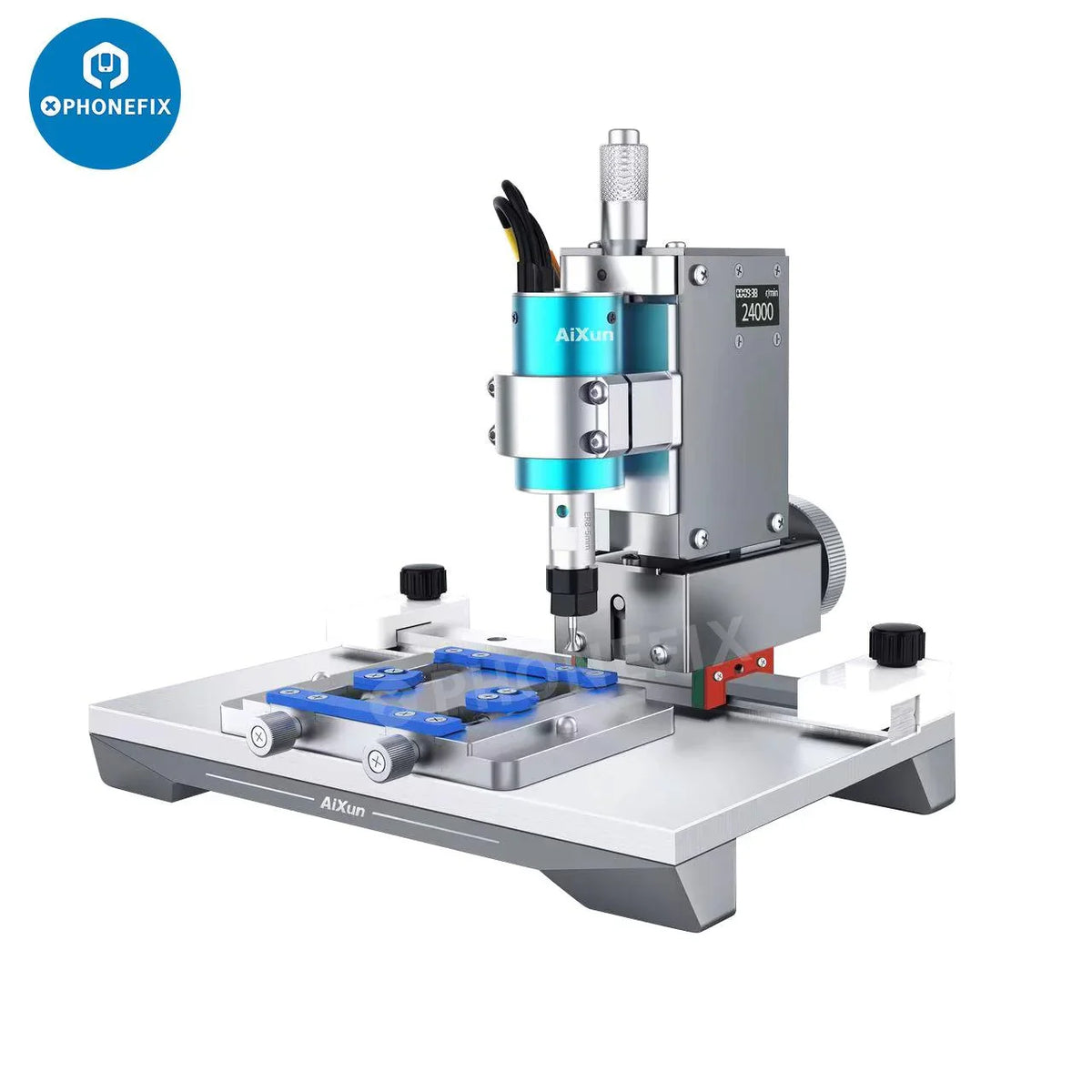 PhoneFix AIXUN chip grinding machine for phone motherboard and CPU IC removal, PCB grinding tool with precision grinding capabilities.